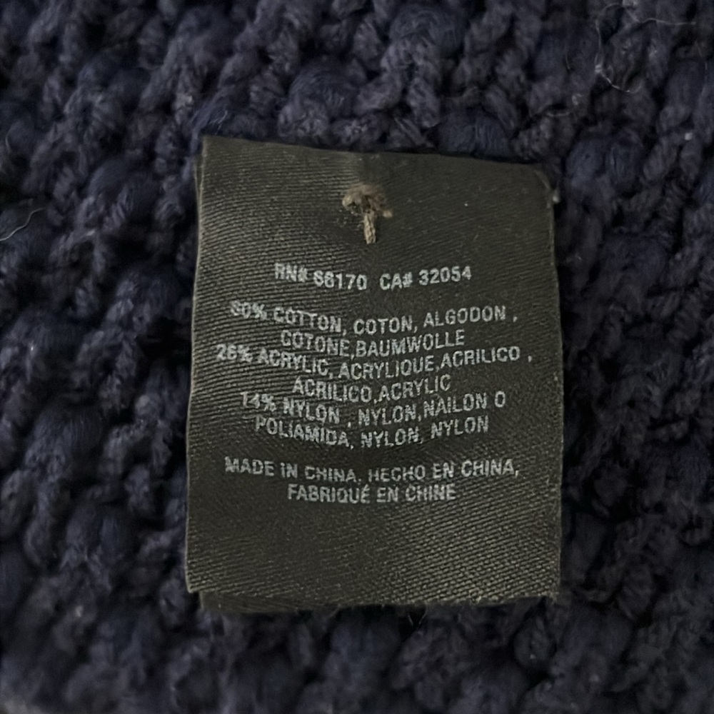 Anthro Maeve Chunky Cable Knit structured Cardigan Sweater navy Blue small - Picture 12 of 12